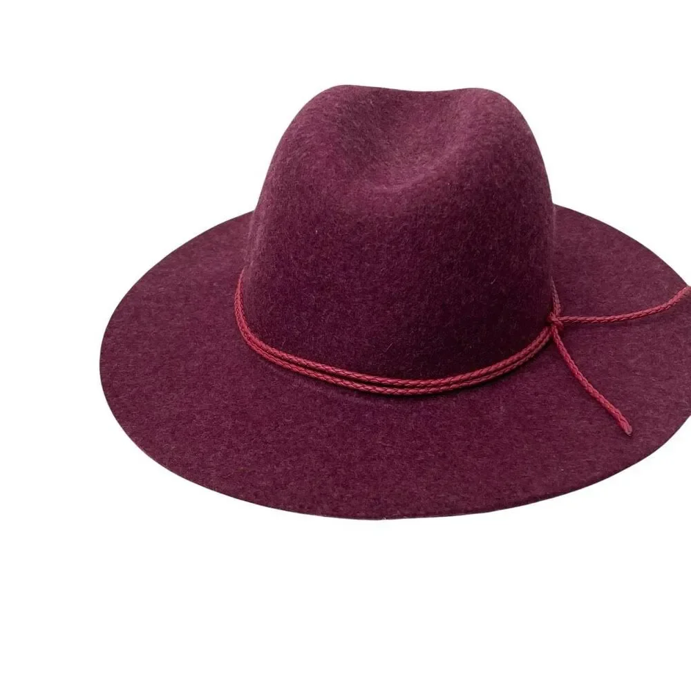 NEW GAP 100% wool fedora‎ hat Size M/L beet wine color - Picture 2 of 8